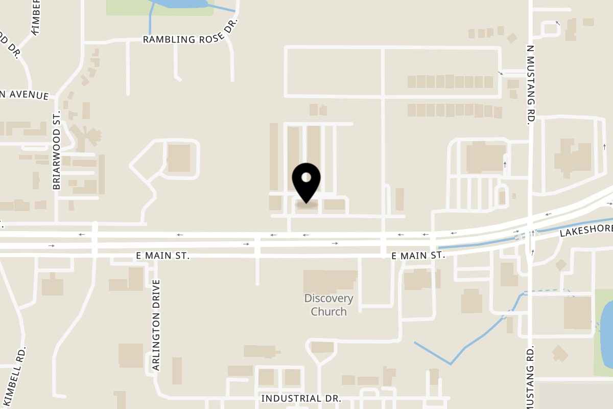 Map showing the location of 405 Pizza Company Yukon on 815 E Main St in Yukon